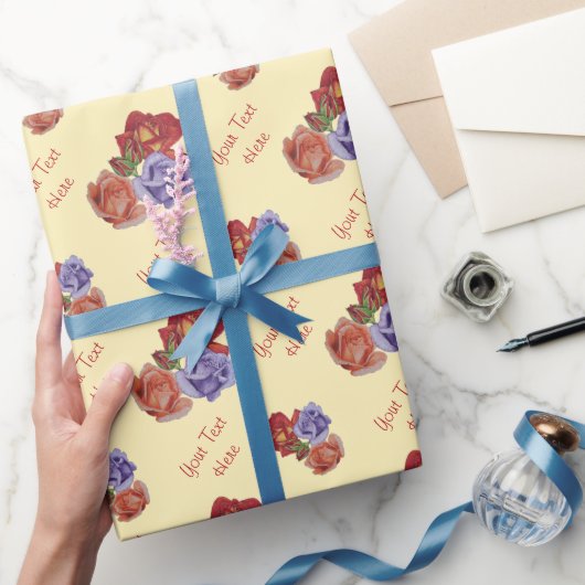 bloemen rode rozen en rozen buisjes bloem cadeaupapier (Geschenken)