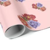 bloemen rode rozen en rozen buisjes bloem cadeaupapier (Rol Hoek)