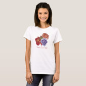bloemen rode rozen en rozen buisjes bloem t-shirt (Voorkant volledig)