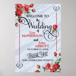  Bloemen Rode Rozen Huwelijk Welkom Poster