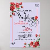  Bloemen Rode Rozen Huwelijk Welkom Poster (Voorkant)