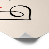 Bloemen Rode Rozen Huwelijk Welkomstbord Poster (Hoek)