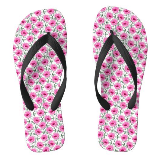 Bloemen Rode Rozen Patroon-555 Teenslippers (Voetbed)