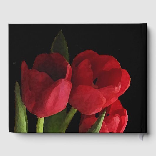 Bloemen Rode Tulp Bloemen Quinceañera Gastboek Gastenboek (Achterkant)