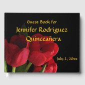 Bloemen Rode Tulp Bloemen Quinceañera Gastboek Gastenboek (Voorkant)