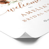 Bloemen Roestige Pompoen Bruiloft Welkomstbord Poster (Hoek)