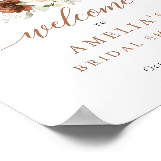 Bloemen Roestige Pompoen Bruiloft Welkomstbord Poster