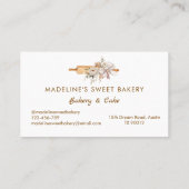 Bloemen Rolling Pin Bakery Flat Loyalty Kaart (Achterkant)