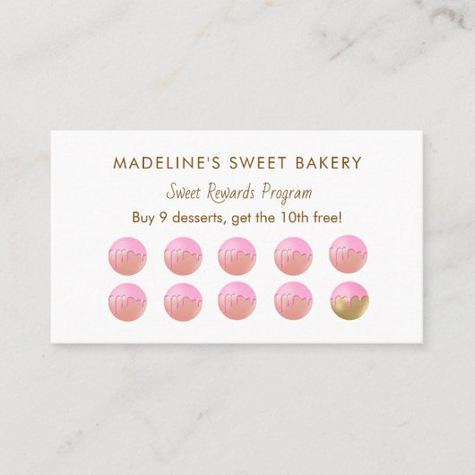 Bloemen Rolling Pin Bakery Flat Loyalty Kaart (Voorkant)