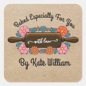 Bloemen rolpen Gebakken door YOU Gift Labels (Voorkant)