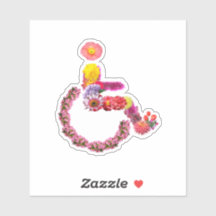 Bloemen Rolstoel Decal
