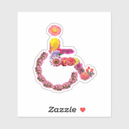 Bloemen Rolstoel Decal Sticker