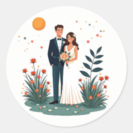 Bloemen Romance bruiloft stickers