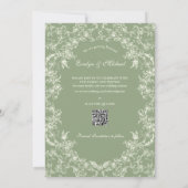 Bloemen Romance Chinoiserie Classic Love Sage Gree Save The Date (Achterkant)