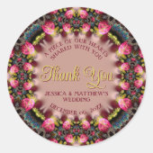  Bloemen Romance Huwelijksgunst Ronde Sticker (Voorkant)