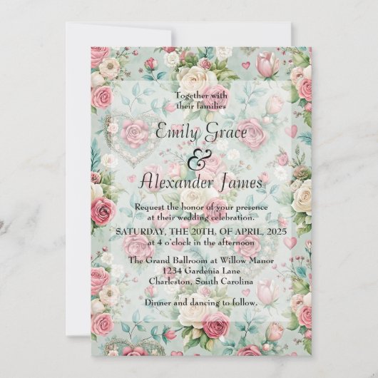 Bloemen Romance Kaart (Voorkant)