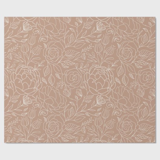 Bloemen Romance Patroon Cadeaupapier (Vlak)