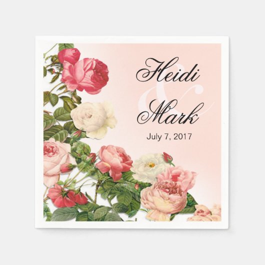 Bloemen Romance Rozen Rozen | blush pink Servet (Voorkant)