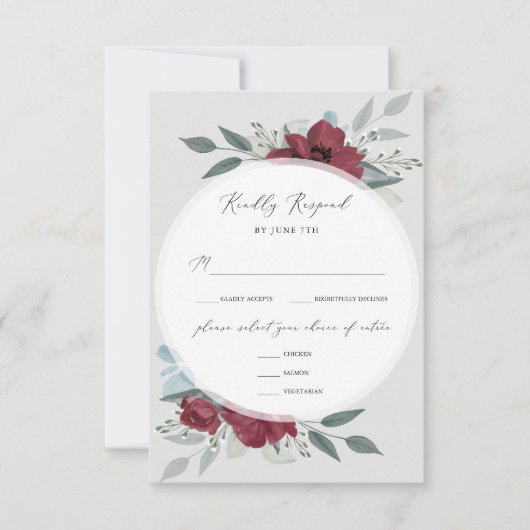 Bloemen Romance RSVP Kaartje (Voorkant)