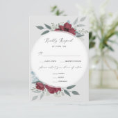 Bloemen Romance RSVP Kaartje (Staand voorkant)