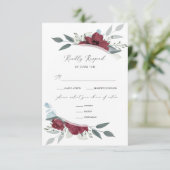 Bloemen Romance RSVP Kaartje (Staand voorkant)
