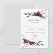 Bloemen Romance RSVP Kaartje (Voorkant / Achterkant)