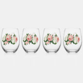 Bloemen Romance Wijnglas Zonder Voet (Voorkant)