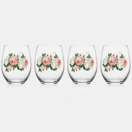 Bloemen Romance Wijnglas Zonder Voet