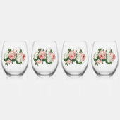 Bloemen Romance Wijnglas Zonder Voet (Achterkant)