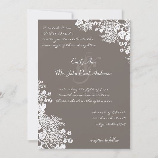  bloemen Romantic Rustic Wedding Invites Kaart (Voorkant)