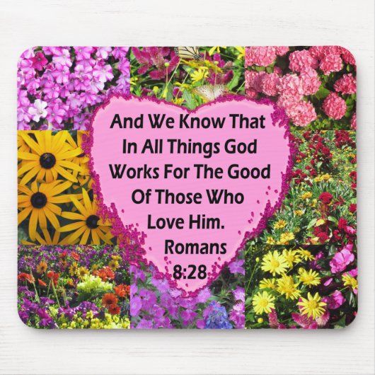 BLOEMEN ROMEINEN 8:28 SCRIPTUUR VERS MUISMAT (Voorkant)