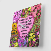  BLOEMEN ROMEINEN 8:28 SCRIPTUUR VERS VIERKANTE KLOK (Hoek)