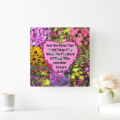  BLOEMEN ROMEINEN 8:28 SCRIPTUUR VERS VIERKANTE KLOK (Huis)