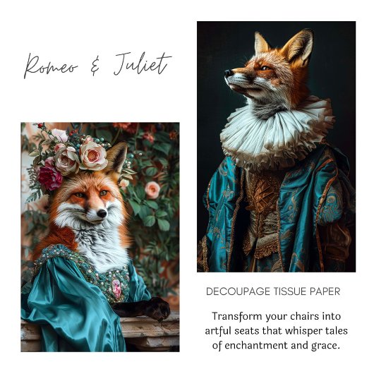  Bloemen Romeo Juliet Fox Decoupage Tissuepapier