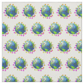 Bloemen rond de aarde stof (Swatch)