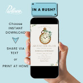 Bloemen rond de klok Vrijgezellenfeest Kaart