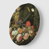 Bloemen rond een klassieke buis grote klok (Hoek)