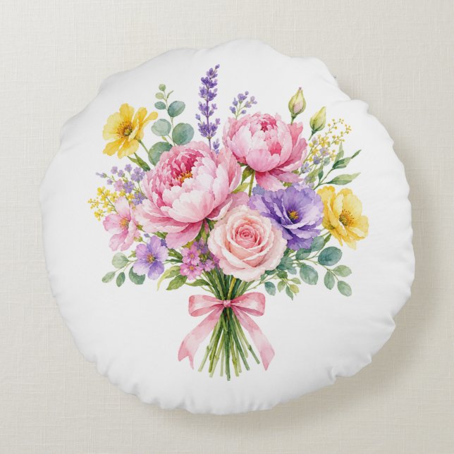 Bloemen Rond Kussen (Achterkant)