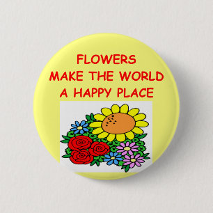 bloemen ronde button 5,7 cm