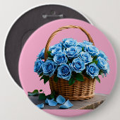 Bloemen Ronde Button 6,0 Cm (Voorkant /achterkant)