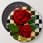 bloemen ronde button 6,0 cm (Voorkant /achterkant)