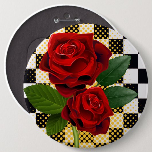 bloemen ronde button 6,0 cm (Voorkant /achterkant)