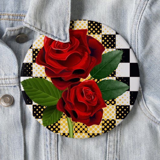 bloemen ronde button 6,0 cm (In situ)