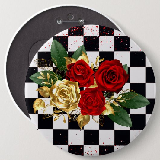 bloemen ronde button 6,0 cm (Voorkant /achterkant)