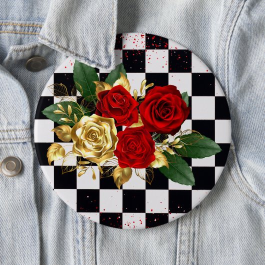 bloemen ronde button 6,0 cm (In situ)