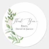 Bloemen Ronde Dank u Bruiloft Sticker of Seal (Voorkant)