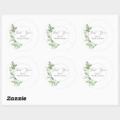 Bloemen Ronde Dank u Bruiloft Sticker of Seal (Vel)