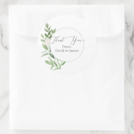 Bloemen Ronde Dank u Bruiloft Sticker of Seal