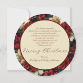 Bloemen Ronde Kerst Kaart (Achterkant)