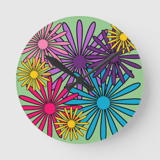 bloemen ronde klok (Voorkant)
